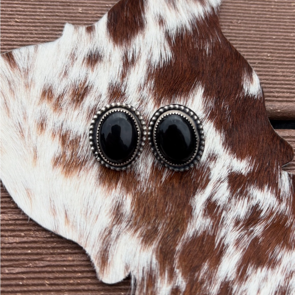 Black Onyx Stud Earrings